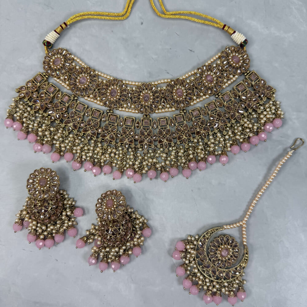 Aanya mini bridal set - pink - The Rani Edit