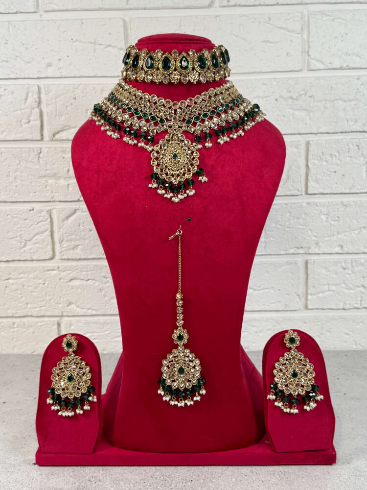 Kalai Bridal – Green – Drop Earrings