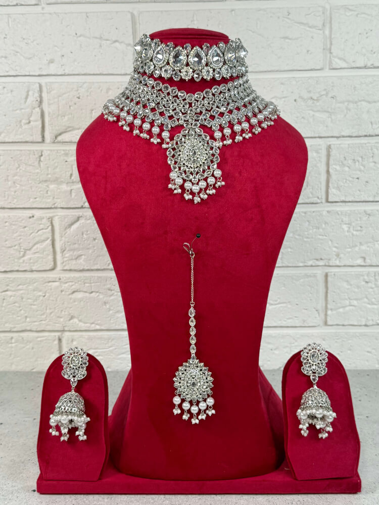 Kalai Bridal – Silver – Jimiki Earrings