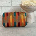 Multi Colour Clutch - Maroon:Orange
