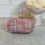 Pastel embroided clutch – purple