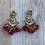 Poonam earrings - dark pink