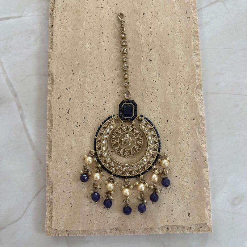 Large Polki Beaded Chutti - Blue